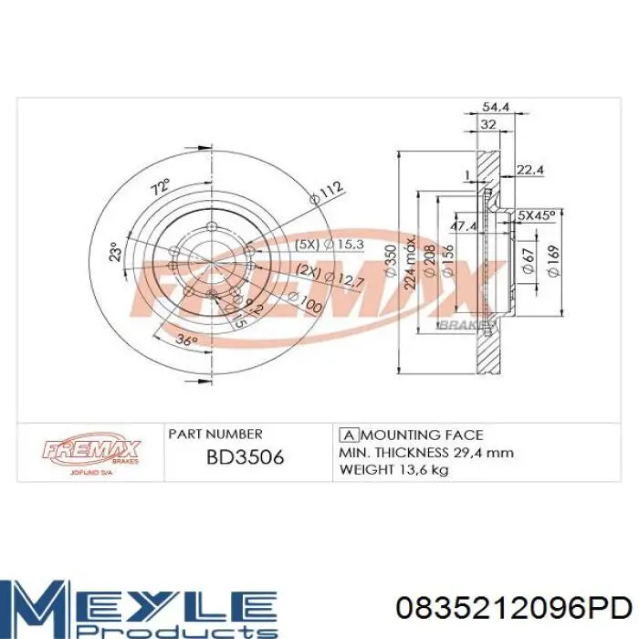 Диск переднього гальма Protechnic PRD2717 ціна, від 99.93 USD