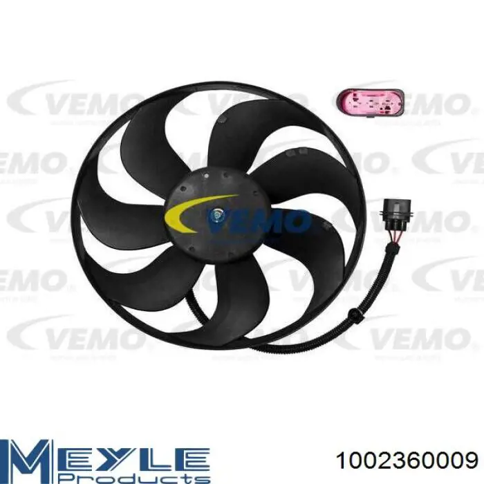 1002360009 Meyle електровентилятор охолодження в зборі (двигун + крильчатка)