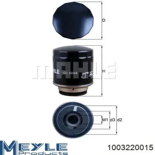 Масляний фільтр двигуна Mahle Original OC593 ціна, від 7.19 USD