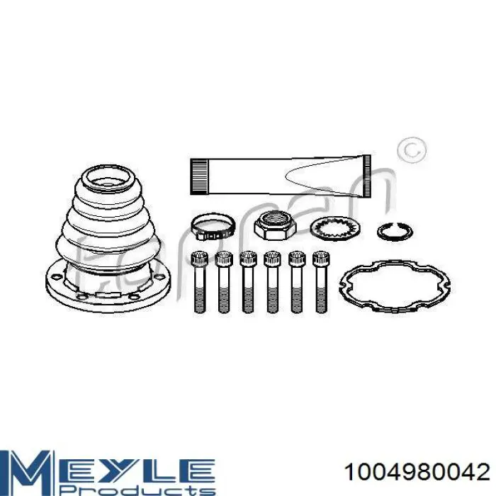 Пильник ШРКШ внутрішній, правий Meyle 1004980042 ціна, від 11.12 USD
