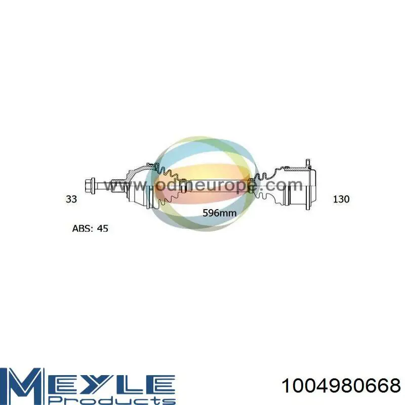 Привід передній лівий Meyle 1004980668 ціна, від 115.13 USD