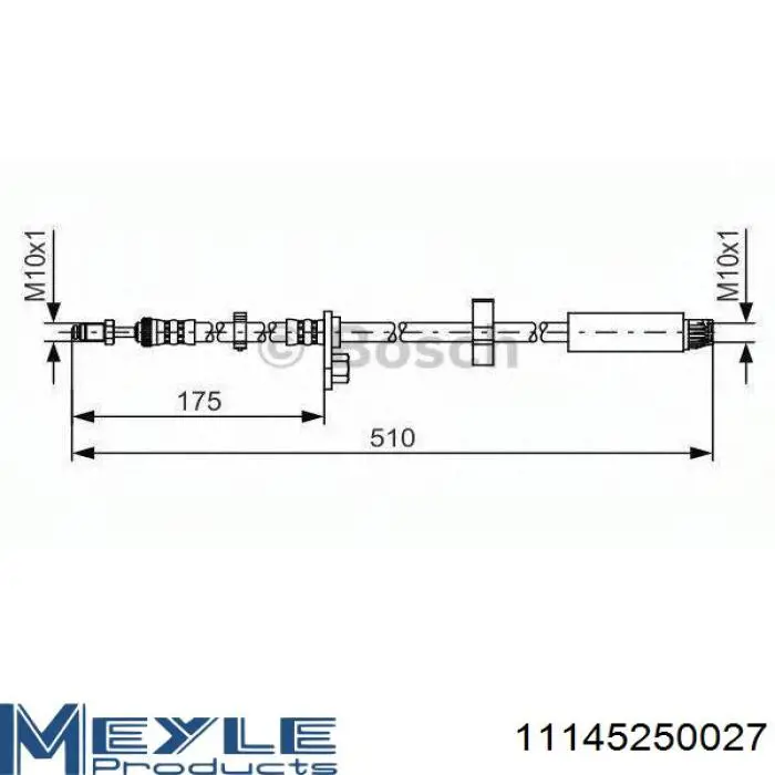 11145250027 Meyle Гнучка гальмівна трубка передня