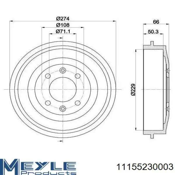 Барабан гальмівний задній 190836 Maxgear