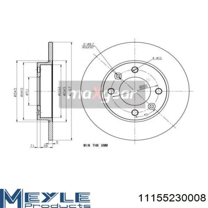 Задні дискові гальма Aplus 61322AP ціна, від 17.63 USD