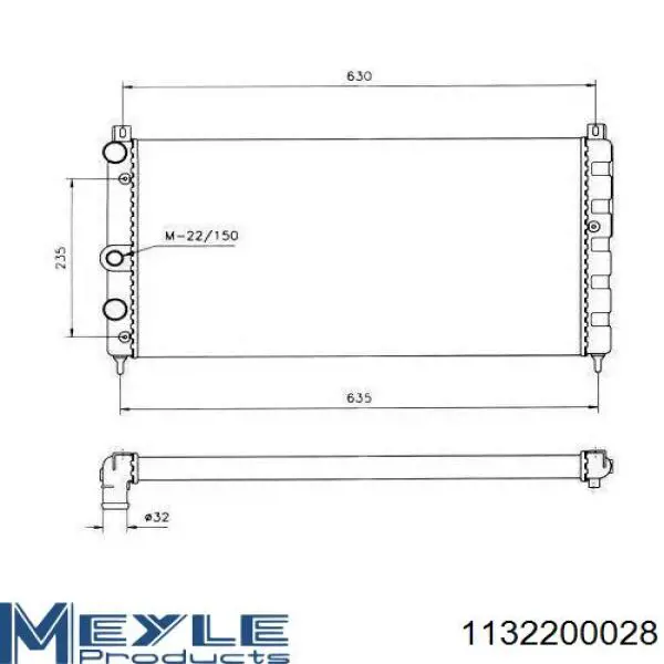 Купити 1132200028 Meyle Насос охолоджуючої рідини