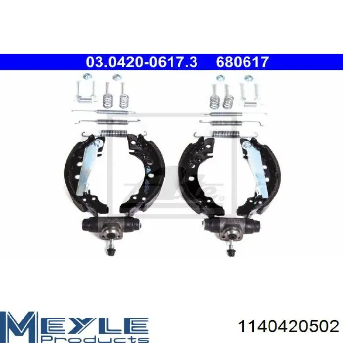 Колодки гальмові задні, барабанні Meyle 1140420502 ціна, від 14.40 USD