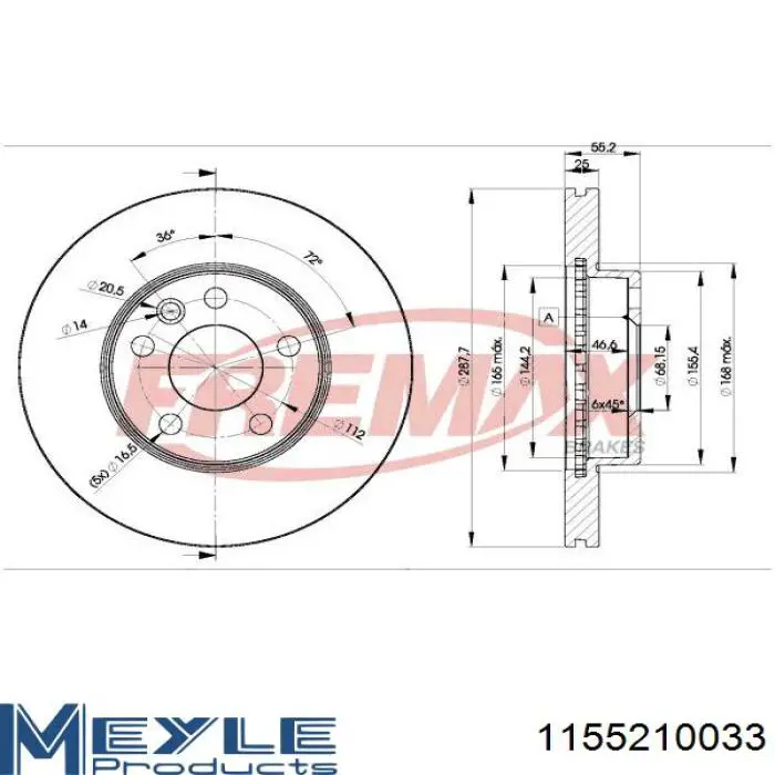 Диск переднього гальма Starline SPB2536 ціна, від 43.46 USD
