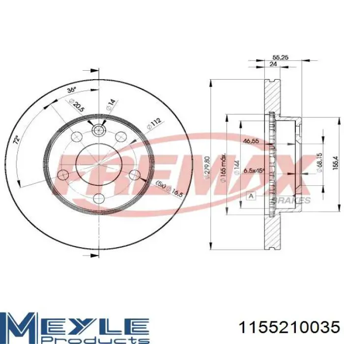 Гальмівні диски передні HD8272 Hort