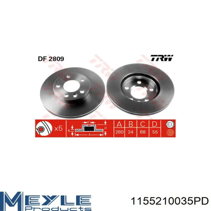Диск переднього гальма VAG 7D0615301A ціна, від 36.41 USD