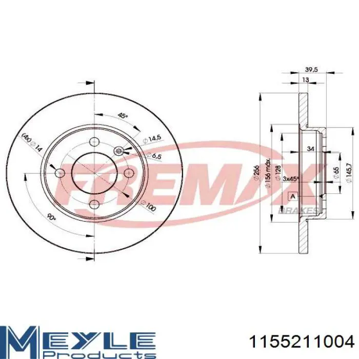 Диск гальмівний передній Brembo 8514914