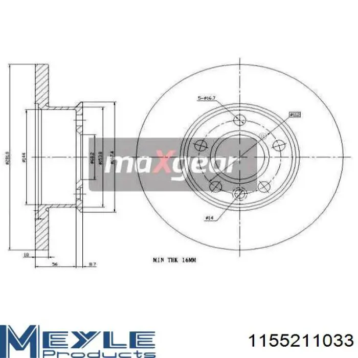 Купити 190784 Maxgear Ротор гальмівний