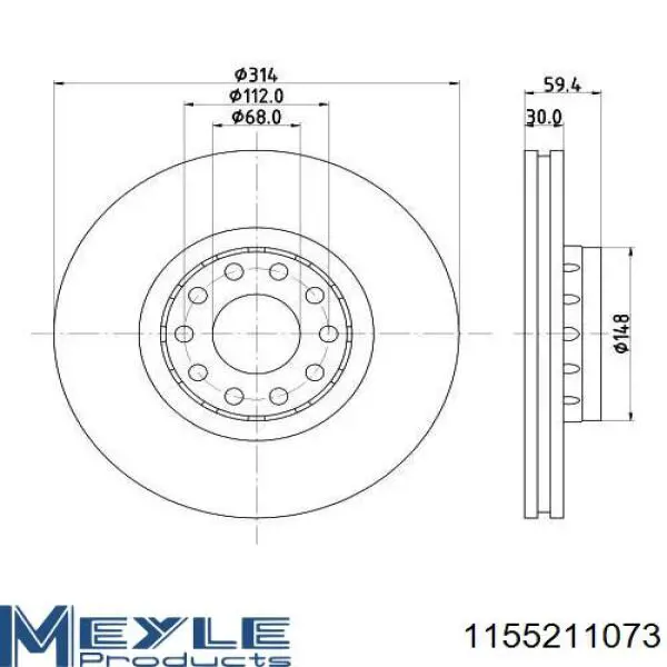 Диск переднього гальма Trucktec 0735039 ціна, від 58.58 USD