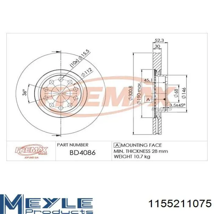Диск переднього гальма Febi 44021 ціна, від 60.47 USD