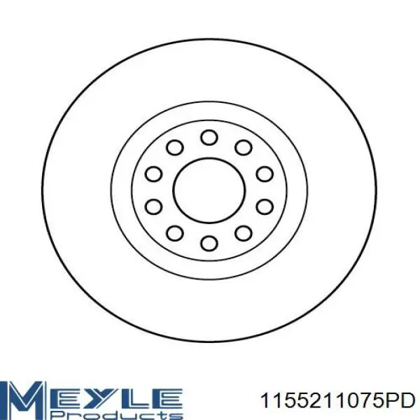 Диск переднього гальма Meyle 1155211075PD ціна, від 61.67 USD