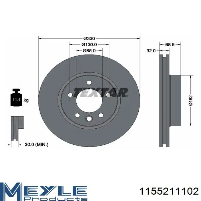 Диск переднього гальма Rotinger RT20206HPGLT5 ціна, від 84.56 USD