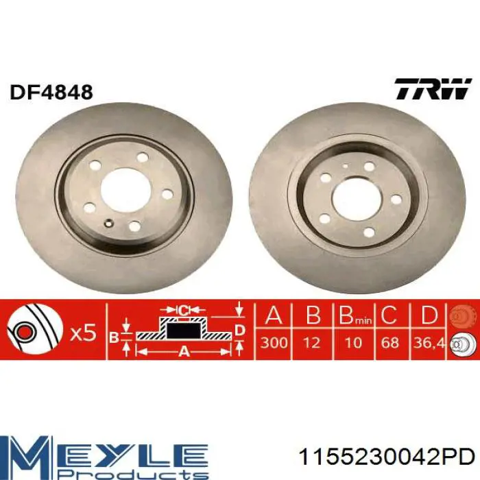 Задні дискові гальма TRW DF6981S ціна, від 39.27 USD