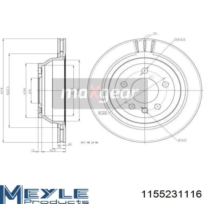 Гальмівні диски 1155231116 Meyle