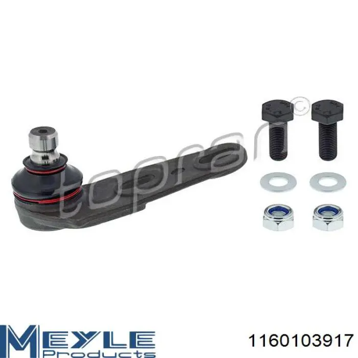 Кульова опора, нижня, ліва Meyle 1160103917 ціна, від 10.14 USD