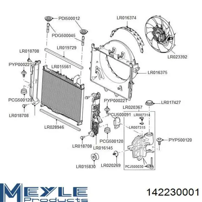 Бачок системи охолодження 142230001 Meyle