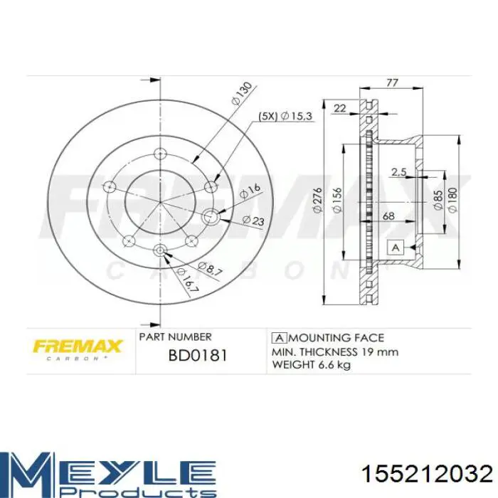 Гальмівні диски передні 1163109800 JP Group