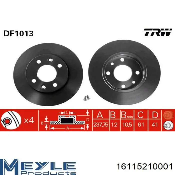 Диск переднього гальма Mando MBC035223 ціна, від 19.65 USD