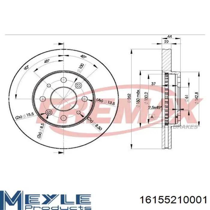 Диск переднього гальма Renault (RVI) 7700802232 ціна, від 33.26 USD