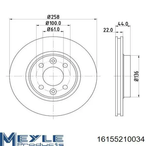 Диск переднього гальма Dafmi TD485 ціна, від 19.50 USD