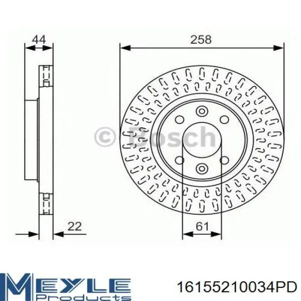 Гальмівні диски передні 16155210034PD Meyle