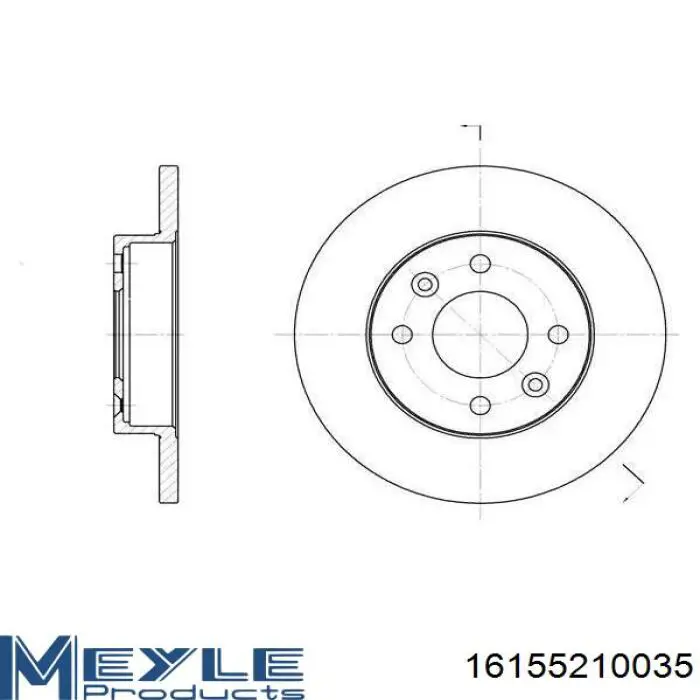 Диск переднього гальма Meyle 16155210035 ціна, від 16.78 USD
