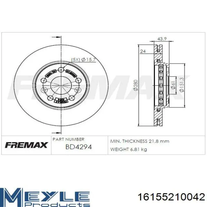 Диск переднього гальма Maxgear 192002 ціна, від 35.24 USD