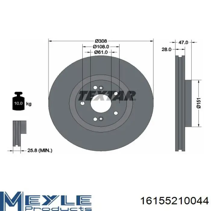 Диск переднього гальма TRW DF4260 ціна, від 56.48 USD