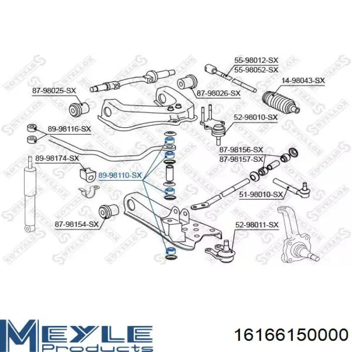 Подушка стабілізатора Meyle 16166150000 ціна, від 3.56 USD