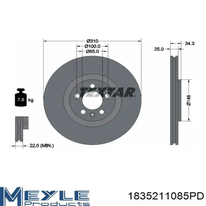 Диск переднього гальма Brembo 09788075 ціна, від 64.06 USD