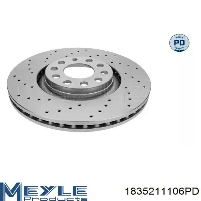 Диск переднього гальма Meyle 1835211106PD ціна, від 69.19 USD