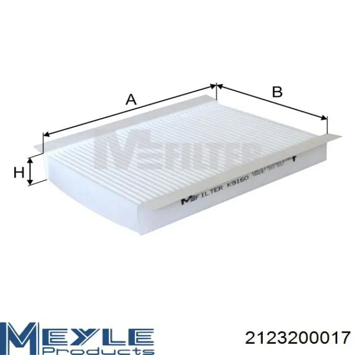 Купити 2123200017 Meyle Фільтр салону вугільний