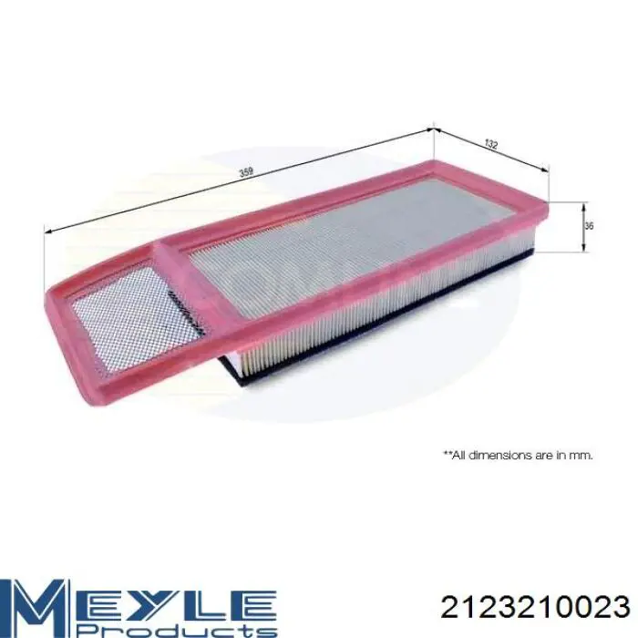 Повітряний фільтр 2123210023 Meyle