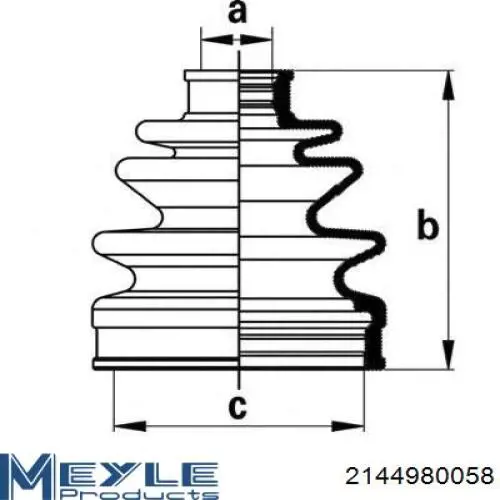 Купити 2144980058 Meyle Ліва піввісь