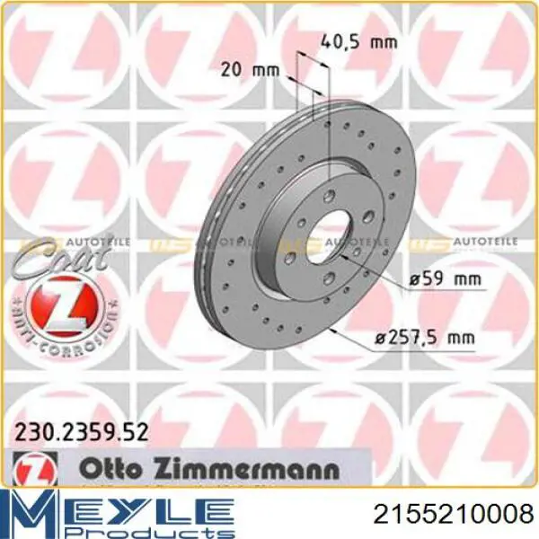 Диск гальмівний передній Brembo 9587011