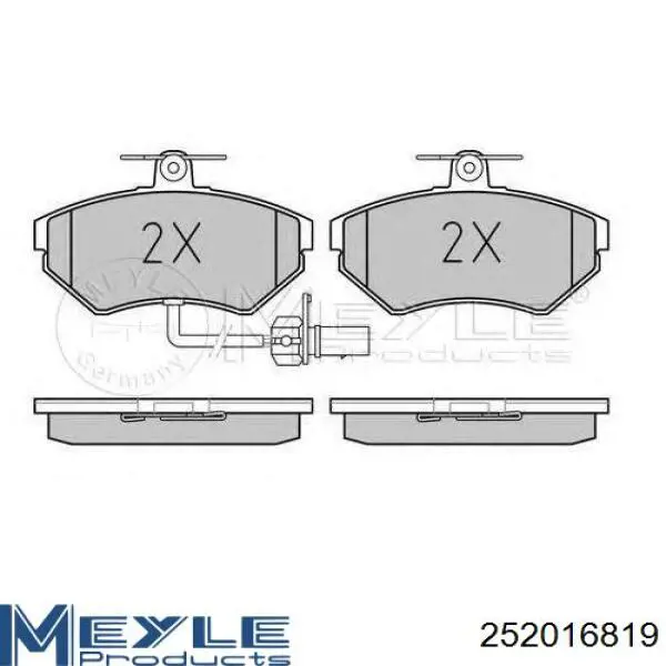 Колодки гальмівні передні, дискові 252016819 Meyle