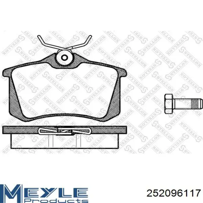 Задні гальмівні колодки Meyle 252096117 ціна, від 19.69 USD