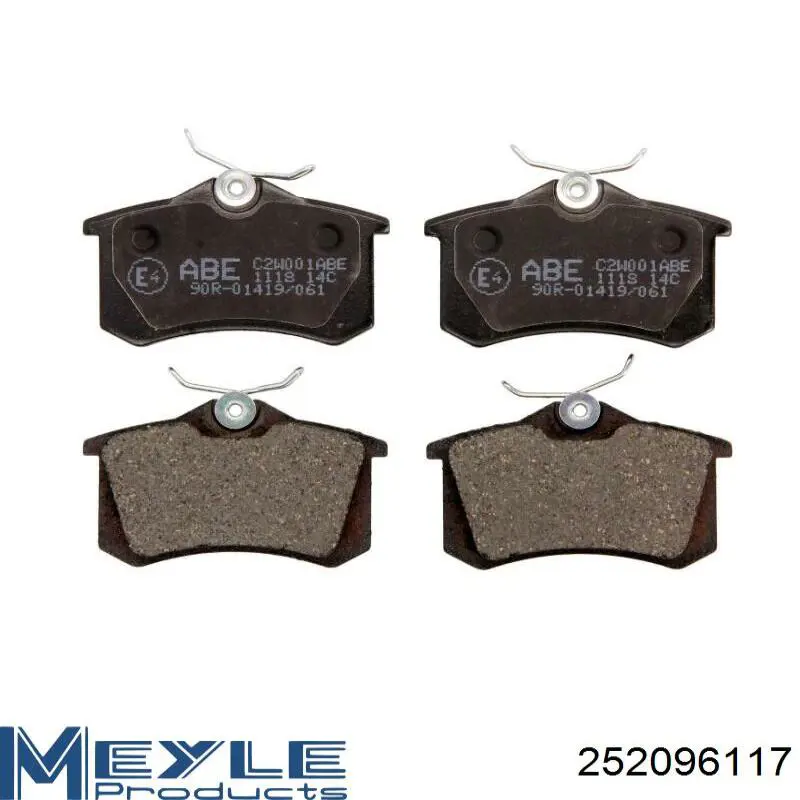 Купити 252096117 Meyle Задні колодки