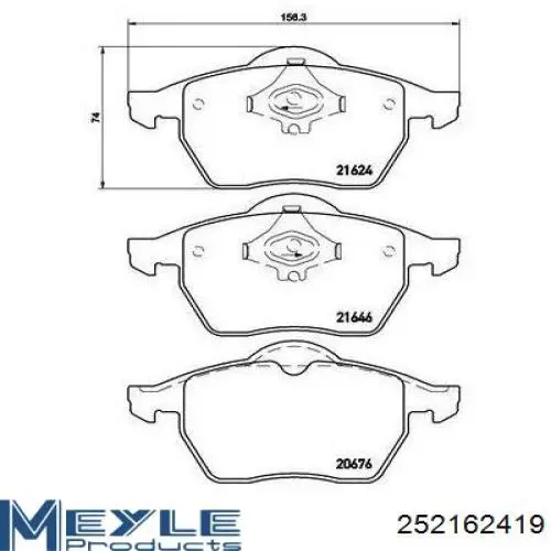 Купити 252162419 Meyle Колодки гальмівні передні, дискові