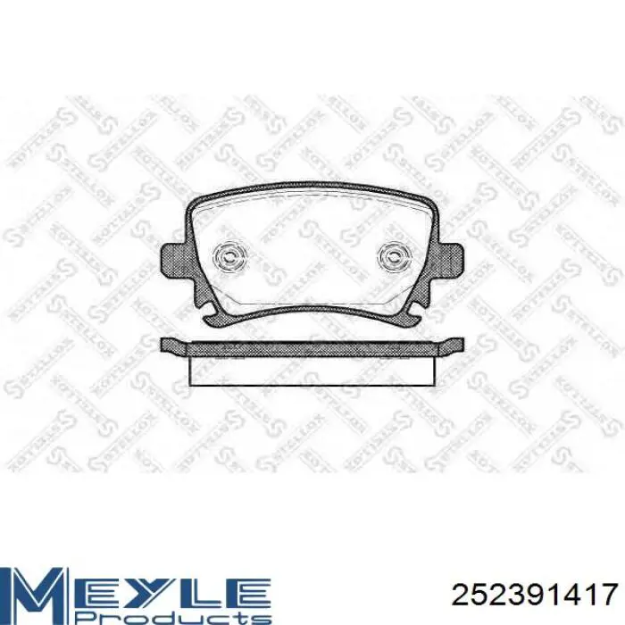 Задні гальмівні колодки Meyle 252391417 ціна, від 24.97 USD