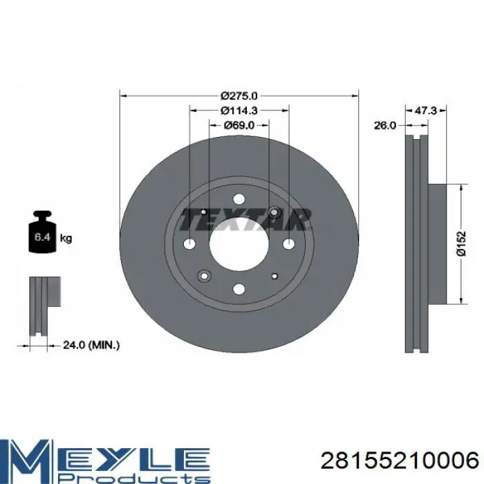 Диск переднього гальма Starline PB20271 ціна, від 33.86 USD
