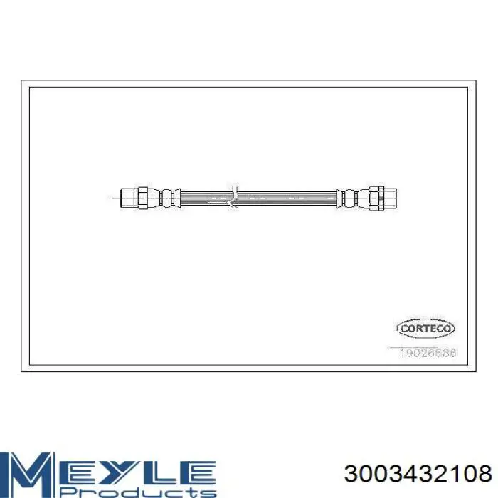 Шланг гальмівний задній Meyle 3003432108 ціна, від 4.86 USD