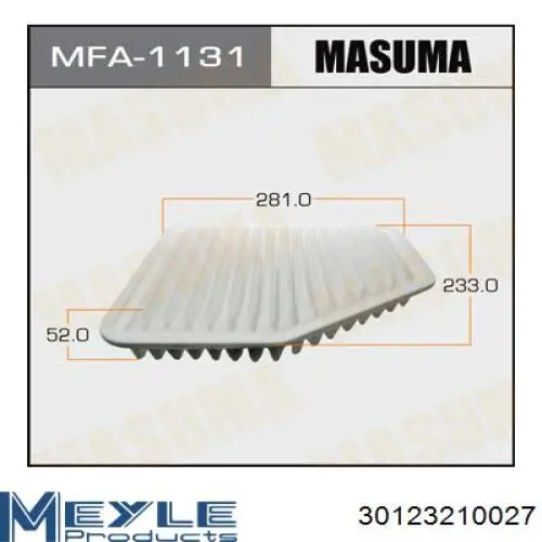 Фільтр повітряний Meyle 30123210027