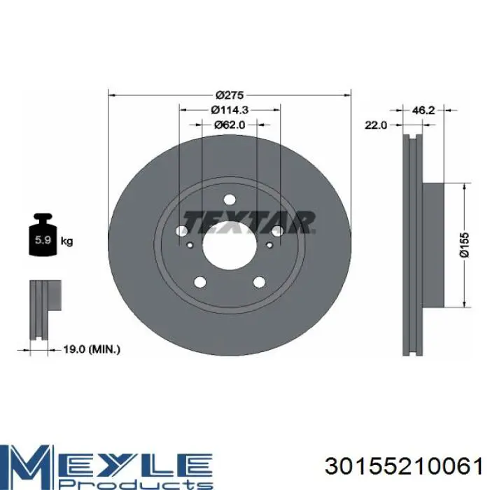 30155210061 Meyle диск гальмівний передній