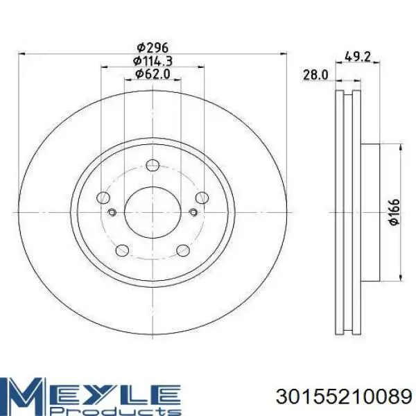Гальмівні диски передні 30155210089 Meyle