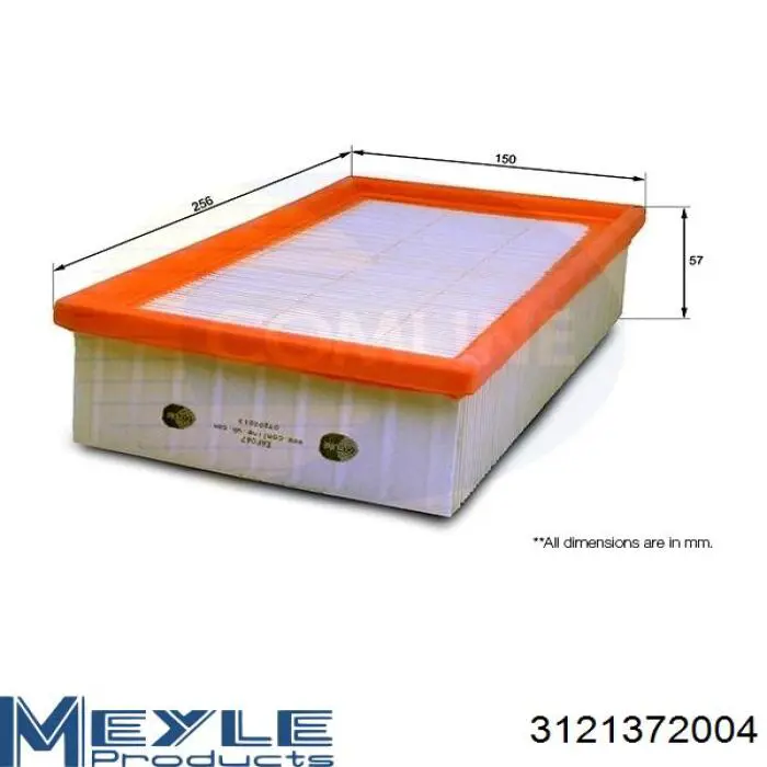 Повітряний фільтр 3121372004 Meyle