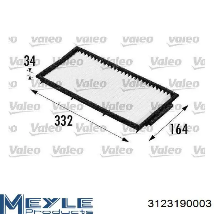 Фільтр повітряний обігрівача Meyle 3123190003 ціна, від 7.65 USD